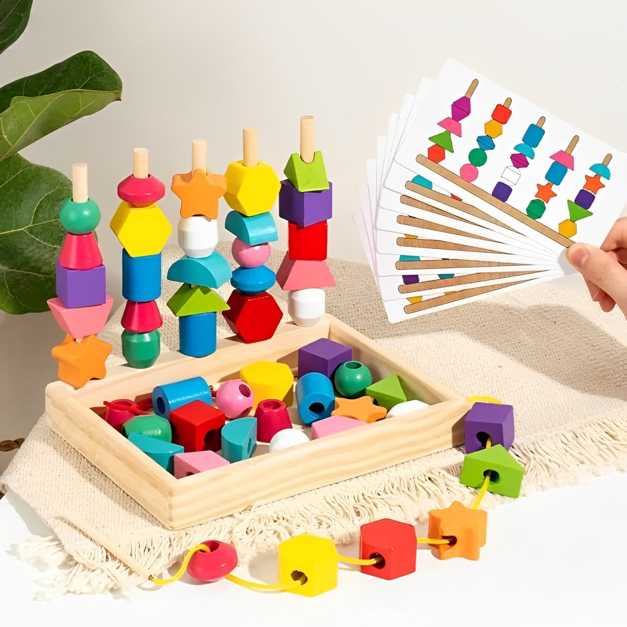 Apilador de Cuentas Arcoíris Montessori