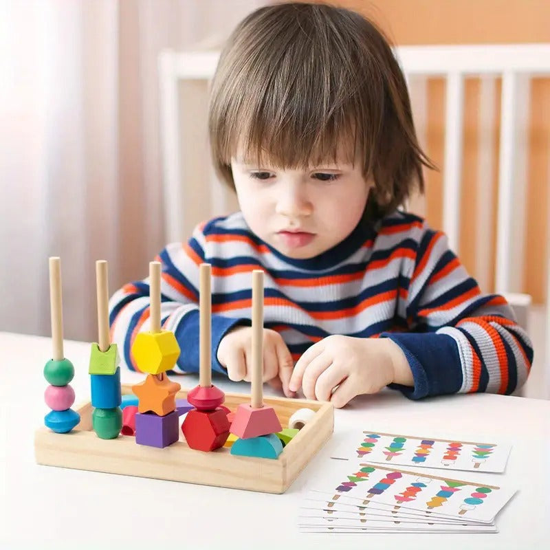 Apilador de Cuentas Arcoíris Montessori